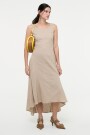 VESTIDO LARGO Camel