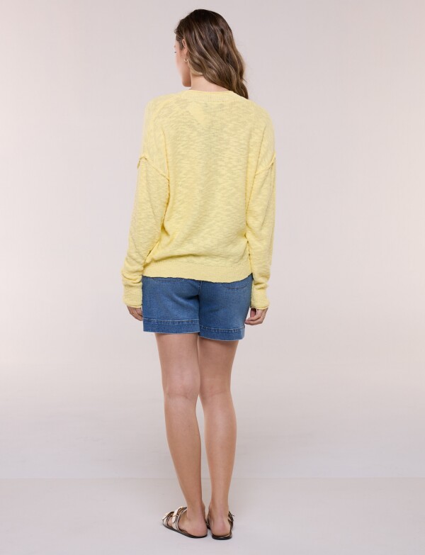 Cardigan Algodón Holgado AMARILLO
