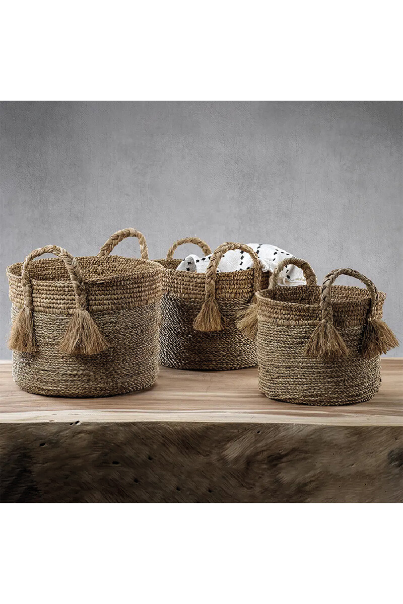CANASTOS SET X 3 CANASTOS SUMATRA SISAL Y SEAGRASS