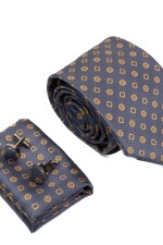 Set Corbata, pañuelo y gemelos GRIS