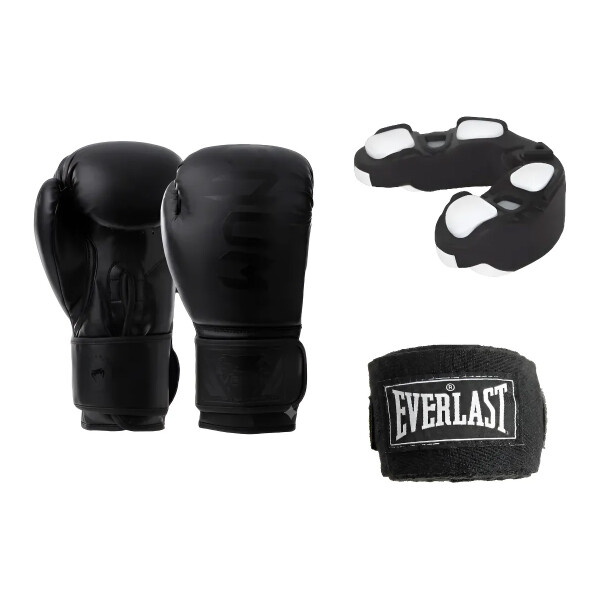 KIT DE BOXEO 3 PIEZAS BUCAL + VENDA + GUANTES 12 OZ NEGRO KIT DE BOXEO 3 PIEZAS BUCAL + VENDA + GUANTES 12 OZ NEGRO