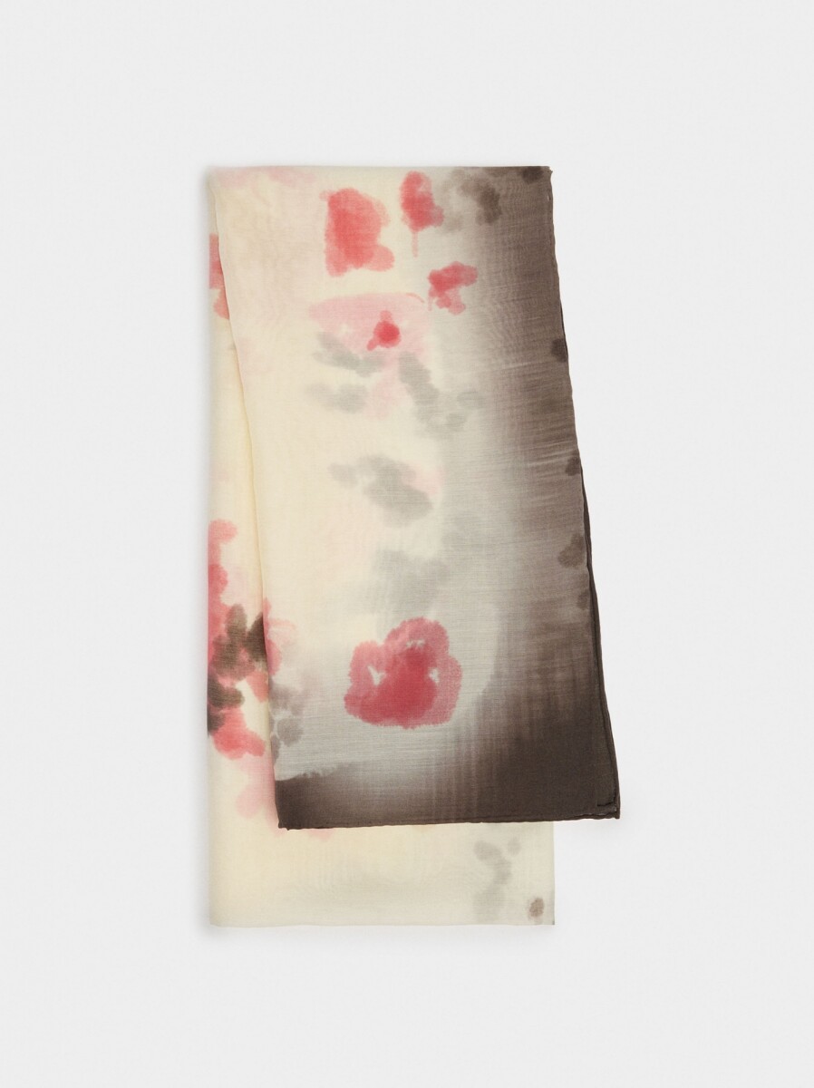 Pañuelo Estampado De Lyocell - crudo 