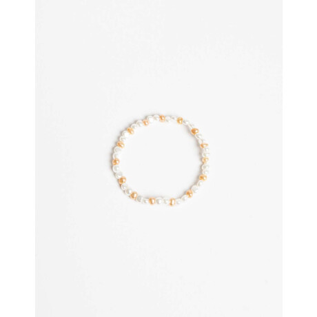 Pulsera Elástica De Perlas Bicolor Combinacion bicolor