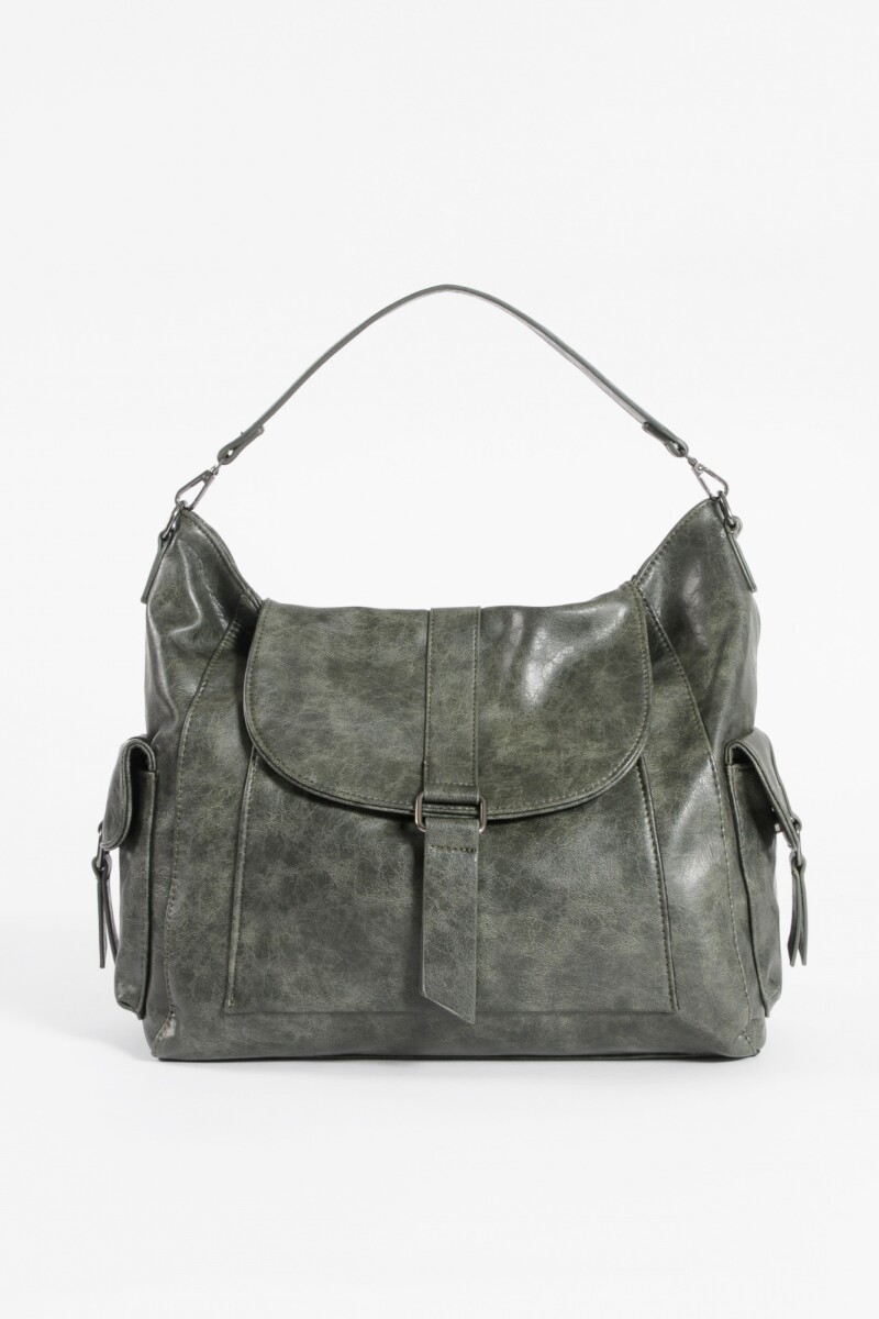 Cartera hobo con tapa verde