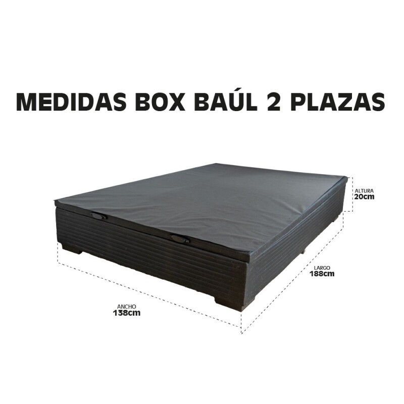Box Baúl Negro Para Colchón De 2 Plazas 1.38 X 1.88m Box Baúl Negro Para Colchón De 2 Plazas 1.38 X 1.88m