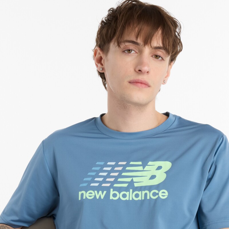 Remera New Balance de Hombre - Performance - MT53070SRU BLUE