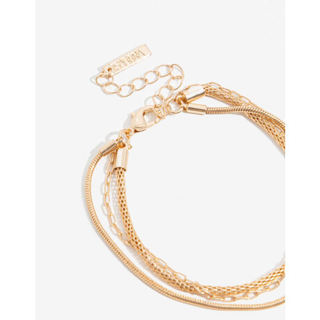 Pulsera Triple Cadena Dorado