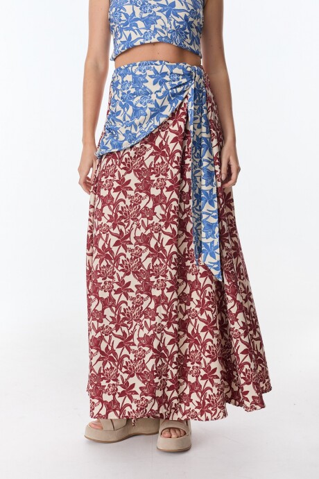 Falda Botanica Estampa Flores