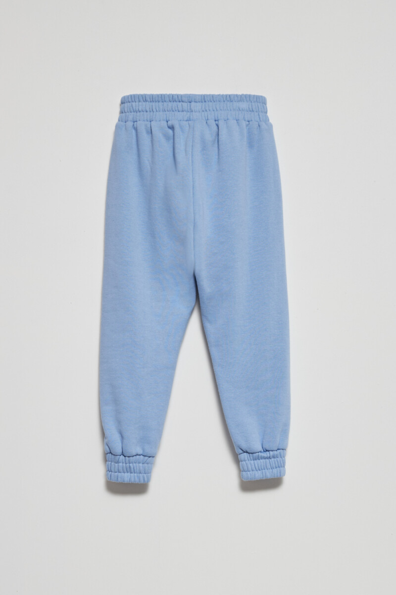 Pantalón deportivo con felpa Club- Celeste