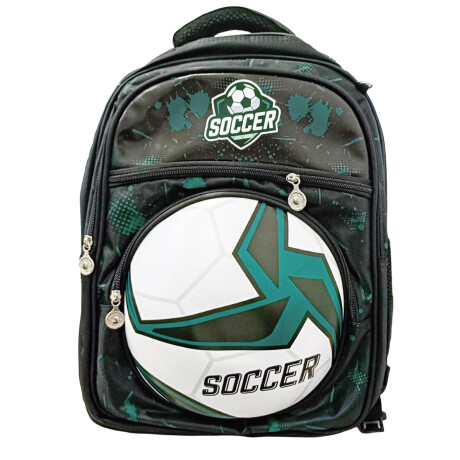 Mochila Escolar 3en1 Lunchera + Cartuchera Infantil Futbol