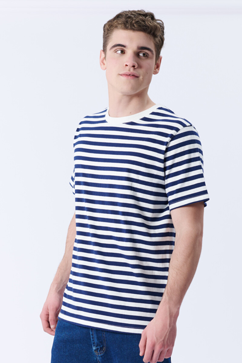 Remera Rayada Blanco Y Azul