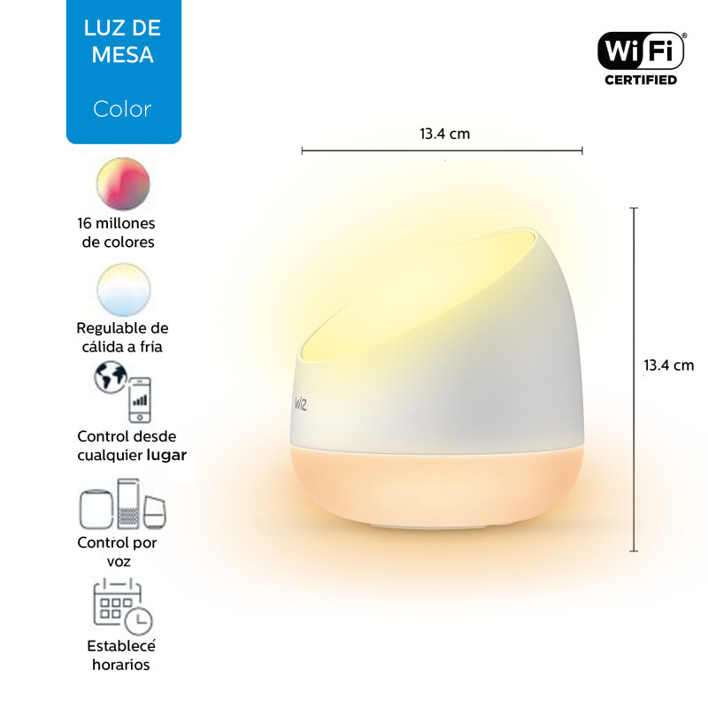 Lámpara Led Inteligente Philips Wiz Squire 9W Blanco Y Color Lámpara Led Inteligente Philips Wiz Squire 9W Blanco Y Color