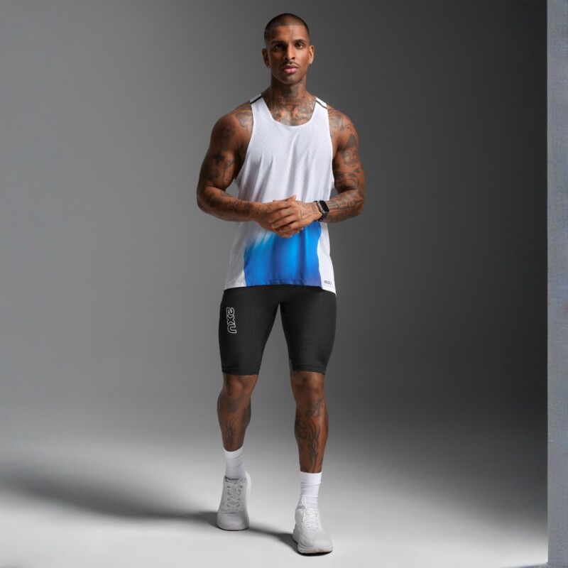 Bividi Running Light Speed React Singlet Hombre Blue Gradient/black Reflective