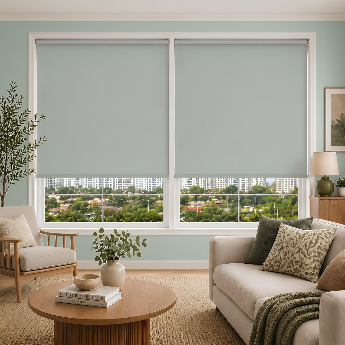 SET x2 cortina roller blackout 160 x 200 - GRIS 
