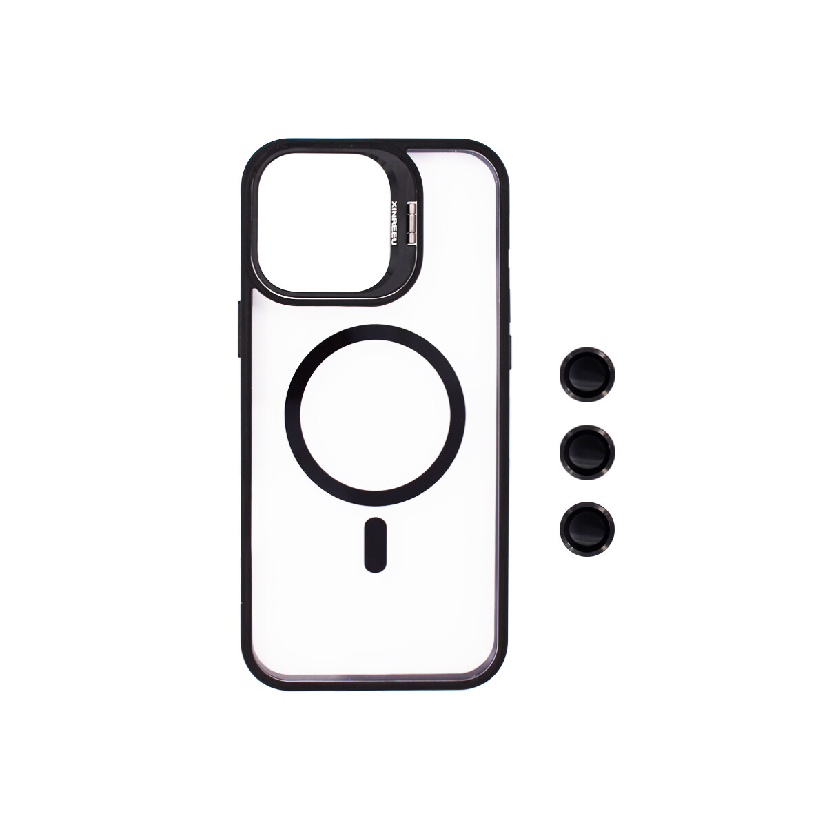 Protector para iPhone 12 Pro con protector cámara negro 