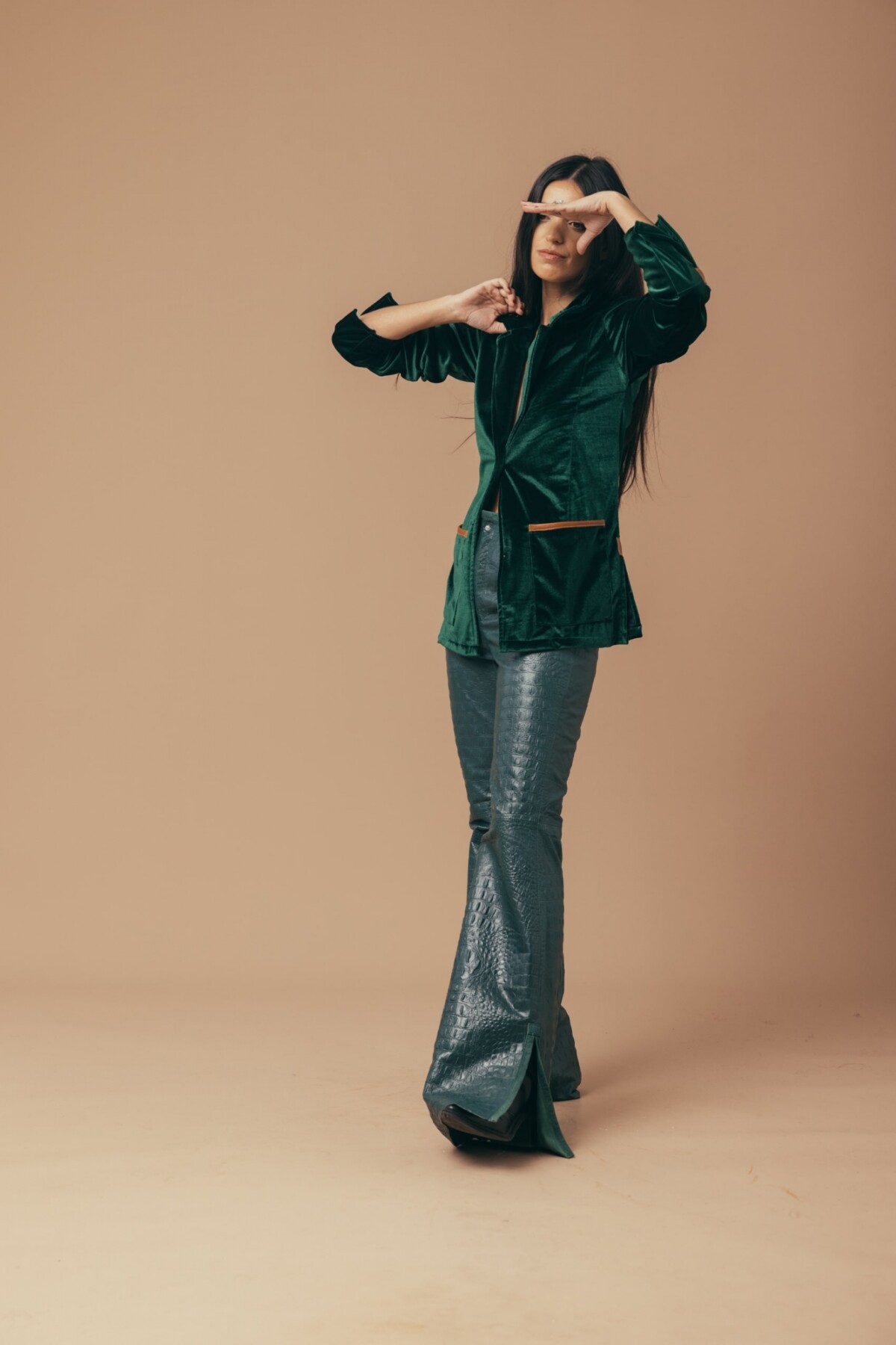 Velvet Suit Blazer Verde