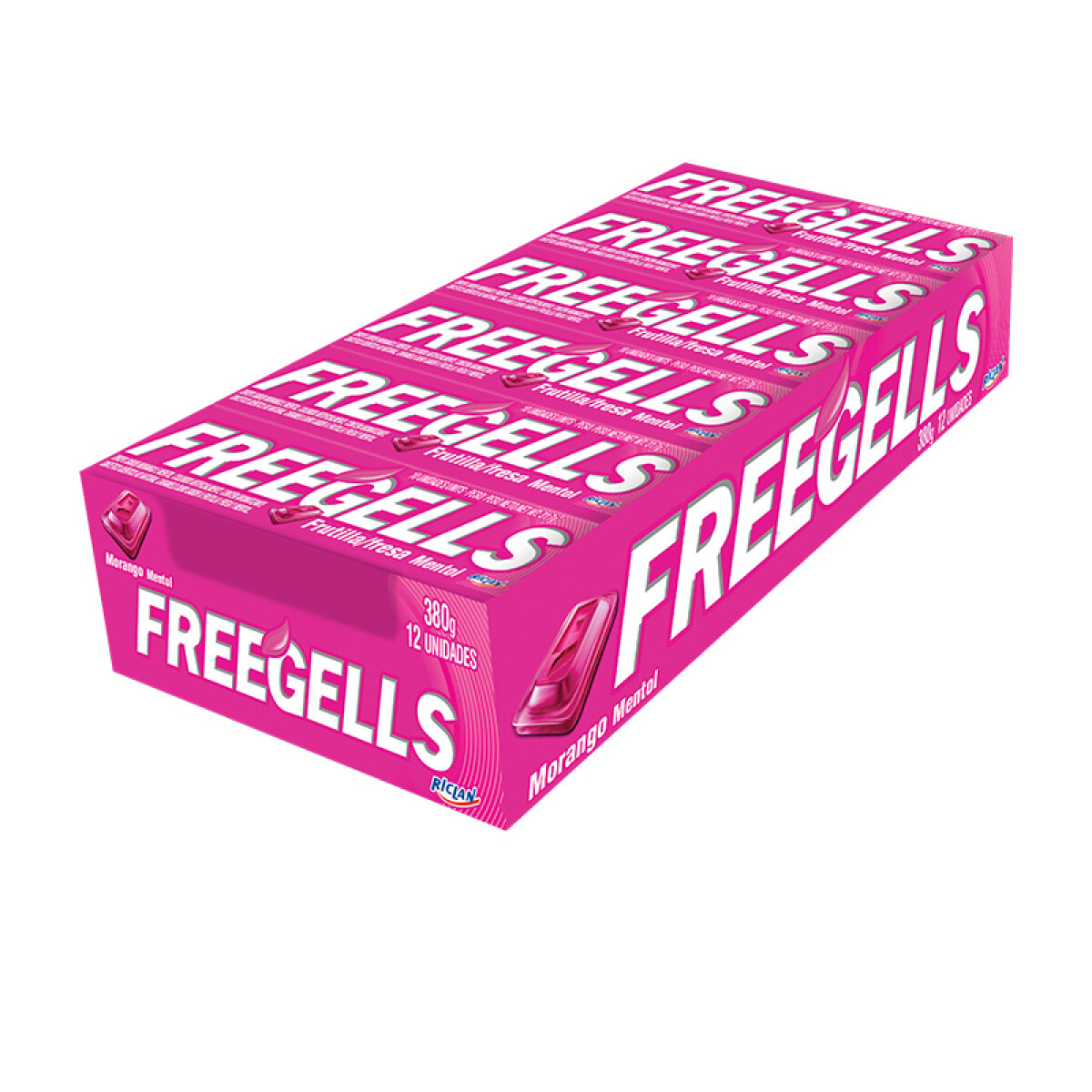 Pastillas FREEGELLS x12 Unidades - Frutilla Mentol 