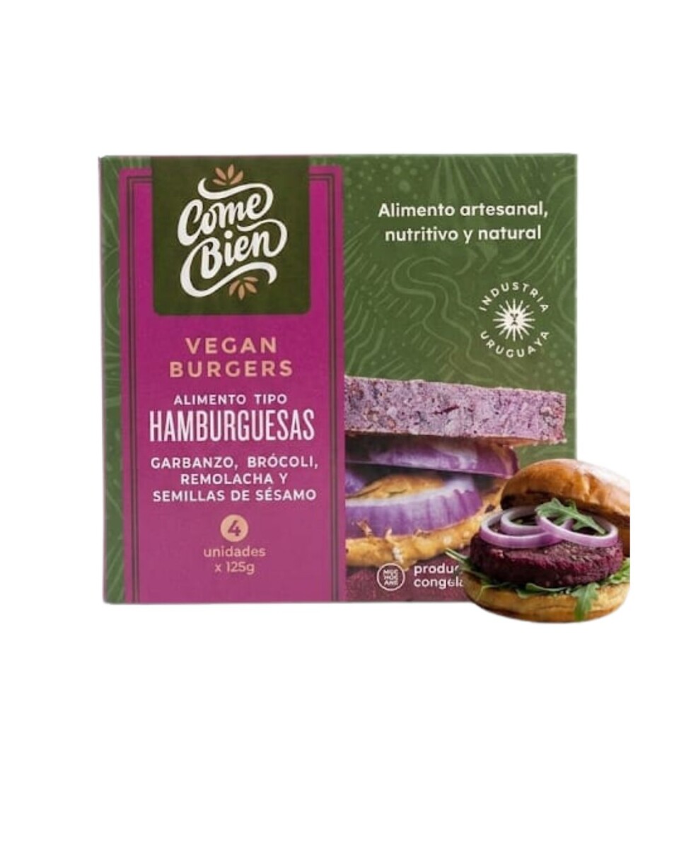 HAMBURGUESAS GARBANZOS, BROCOLI, REMOLACHA Y SEMILLAS DE SESAMO X 4 