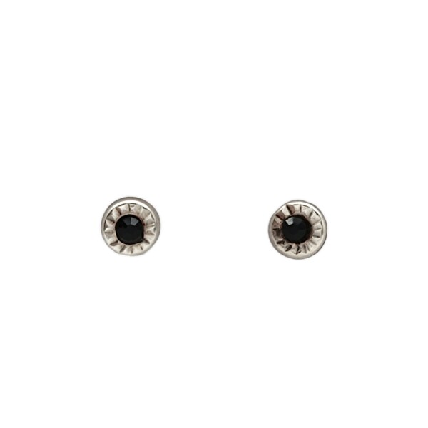 Abridores bebe Solitario - Plata 925 - Piedra Ónix negro - AB3008 Conpiedra