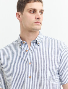 012635 CAMISA HARRINGTON LABEL Blanco/azul Osc