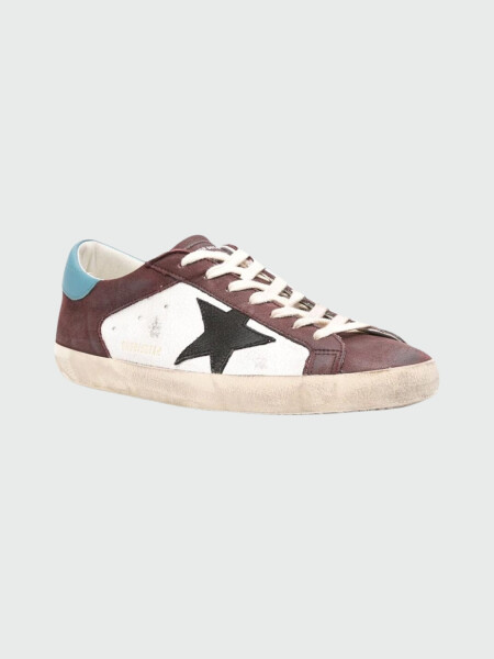Golden Goose - SUPER STAR DISTRESSED CRACKED-LEATHER Bordó