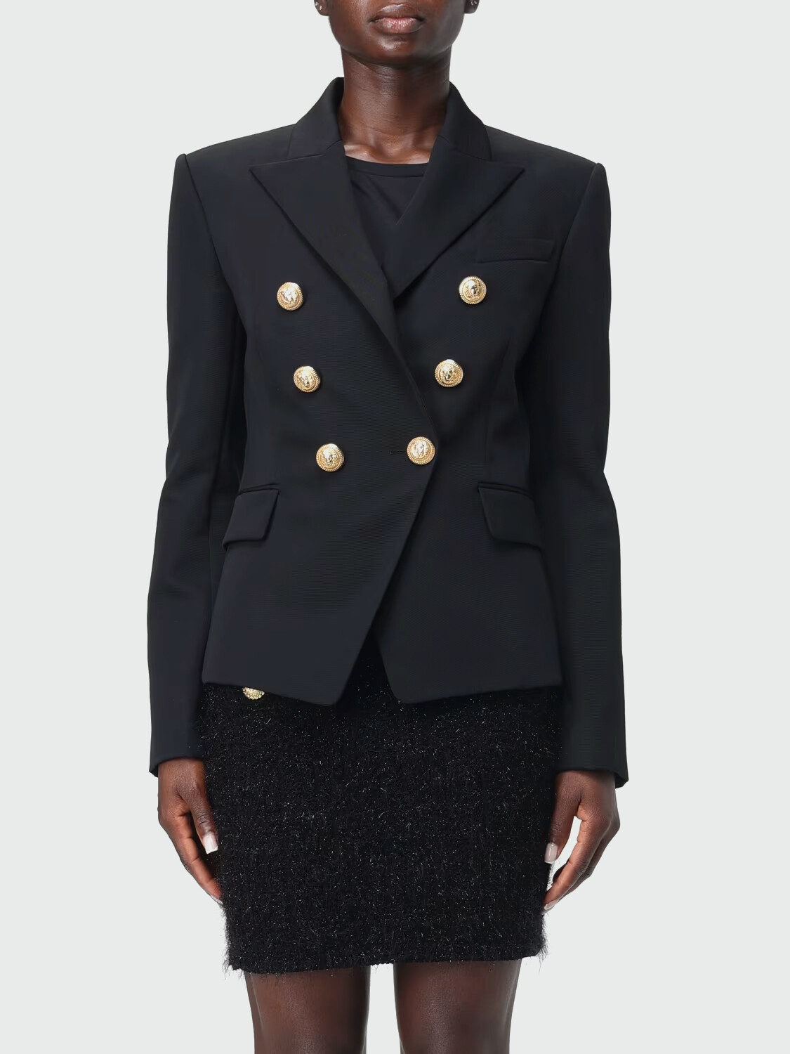 BALMAIN - BLAZER ENTALLADO 6 BOTONES Negro