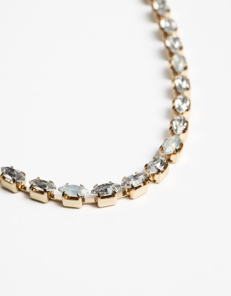 Collares Cortos Strass Collar Corto Strass Crystal - Dorado