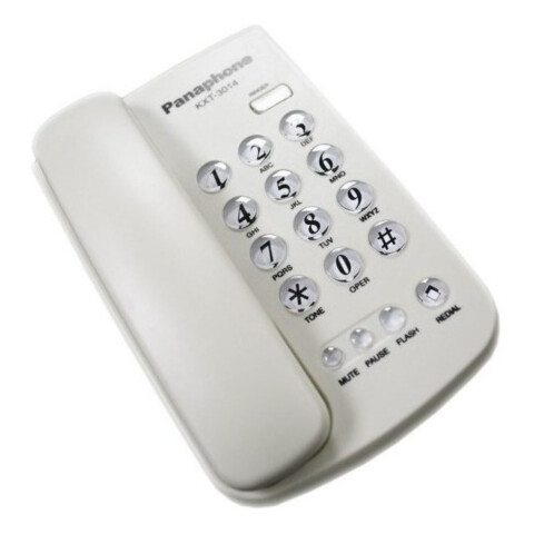 Teléfono De Base Fijo Números Grandes Panaphone Kxt-3014 Variante Color Blanco