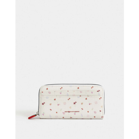 Billetera Fichero Cuerina Estampado Estampado Flores