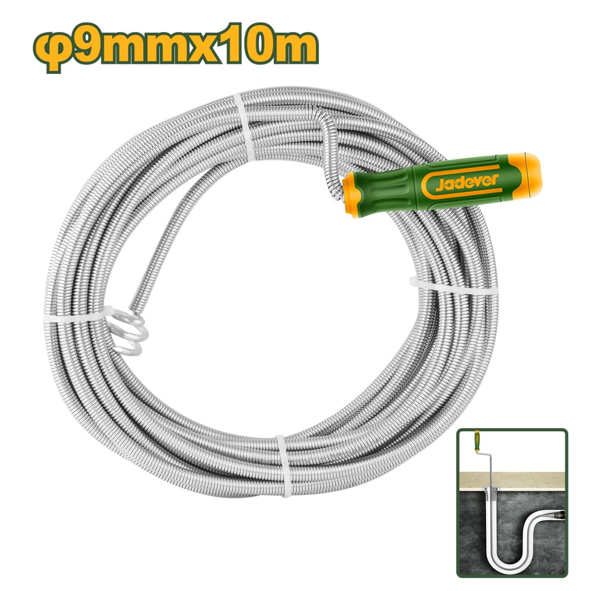 Flexible para limpiar cañerias 10mx9mm jadever JDDD2310 