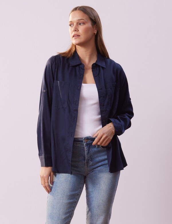 Camisa Bolsillos MARINO