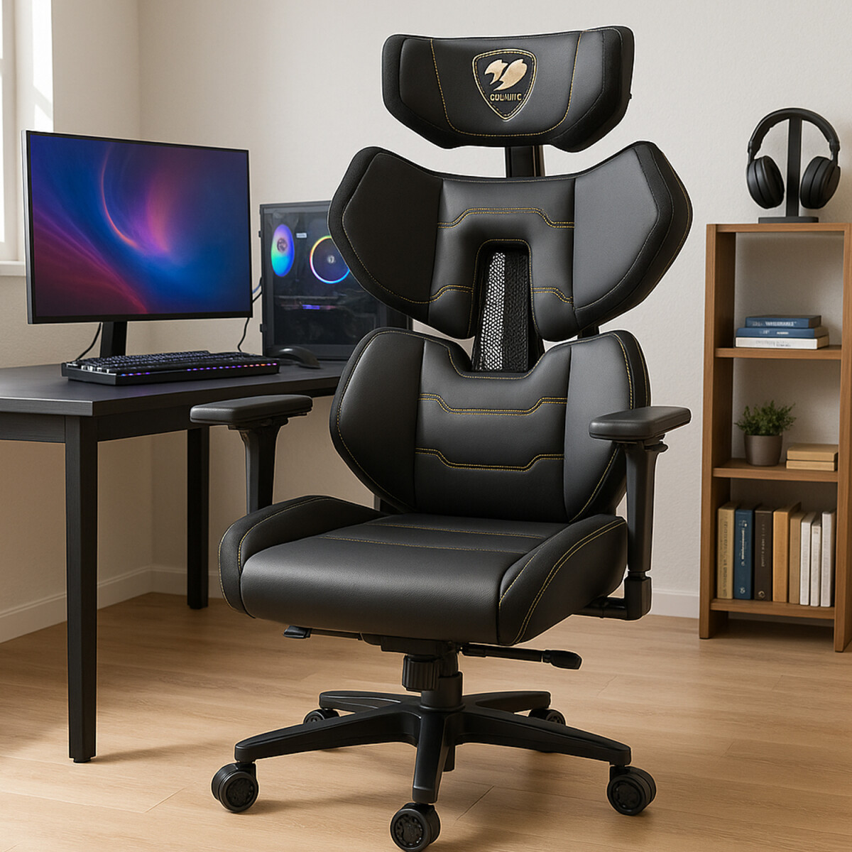 Silla Gamer Cougar Terminator Elite 130kg Ergonomica - DORADO 