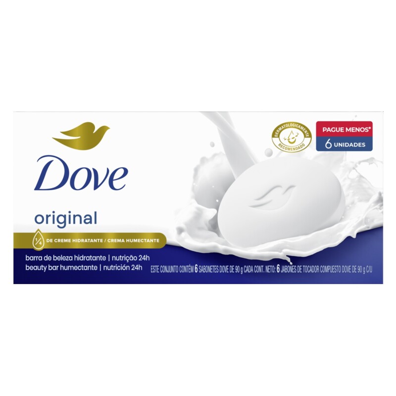Jabón Dove Blanco 90 Grs 6 Uds. Jabón Dove Blanco 90 Grs 6 Uds.