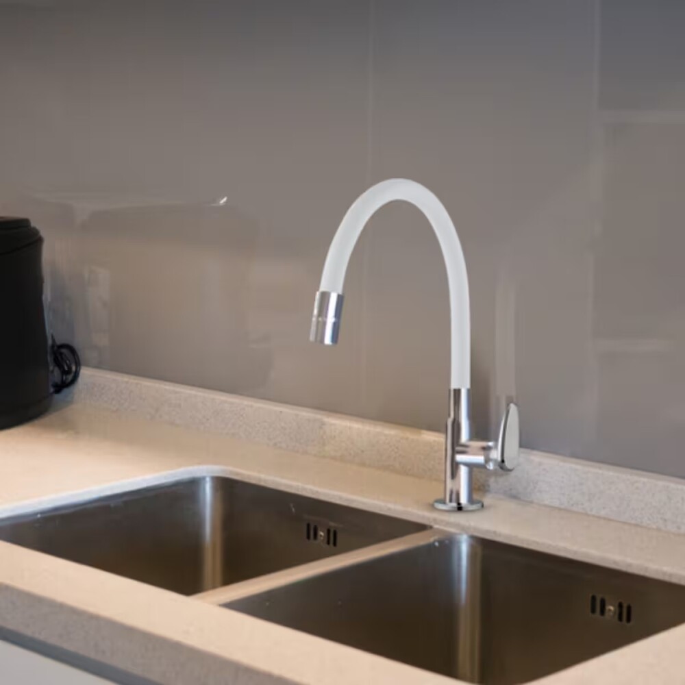 Grifo unitario mesa cocina ALBURE MOUVE cromo blanco Grifo Unitario Mesa Cocina Albure Mouve Cromo Blanco