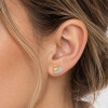 Caravanas Naia de Oro Amarillo 18k con Circonias en forma de Corazón Caravanas Naia de Oro Amarillo 18k con Circonias en forma de Corazón