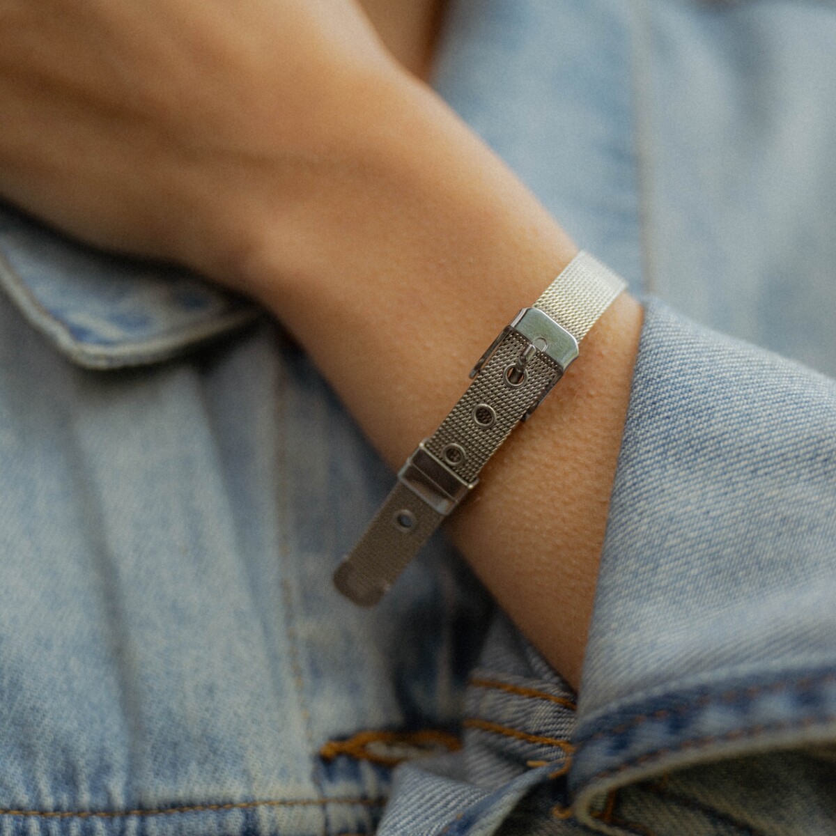 Pulsera MORIANA en acero plateado 