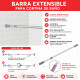 Barrote extensible para cortina 110 a 200 cm GRIS