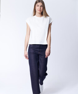 Pantalón de jean recto Azul Oscuro