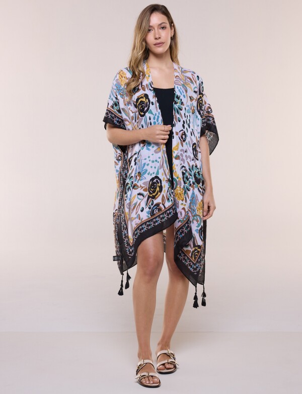 Kimono Flores MULTI/TOSTADO