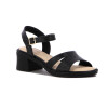 Sandalias Mujer Comfortflex Taco Bajo Cuadrado Negro