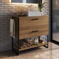 MUEBLE DE BAÑO 80 CM CON TAPA S/BACHA - MIEL/NEGRO MUEBLE DE BAÑO 80 CM CON TAPA S/BACHA - MIEL/NEGRO