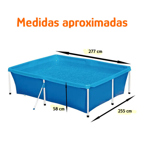 Piscina 3000L Estructura Metálica Resistente Fácil de Armar Azul