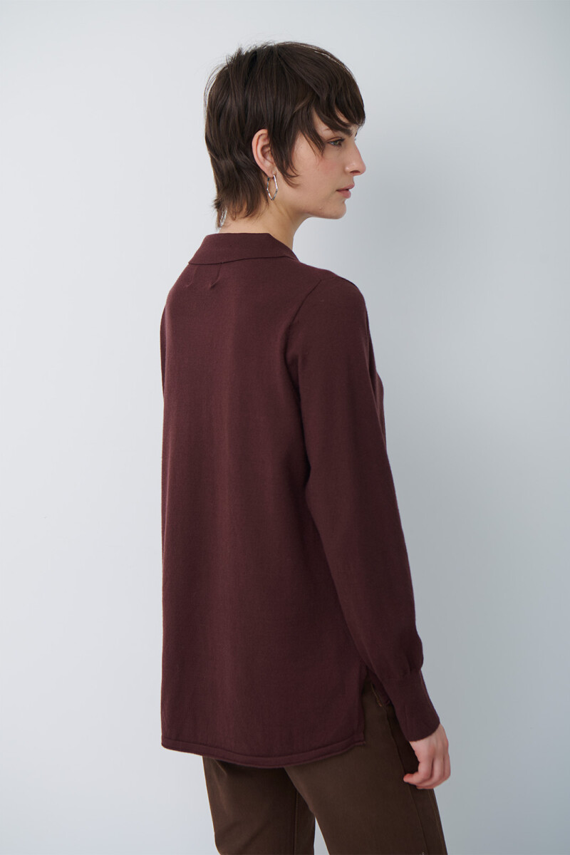 CARDIGAN LONG MARRON