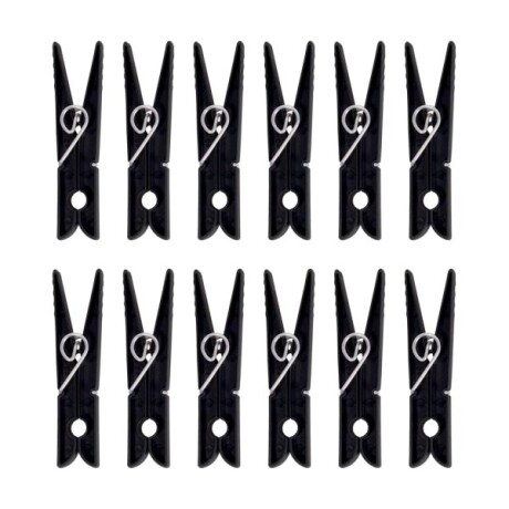 PALILLO PARA ROPA 12 PIEZAS NEGRO NEGRO
