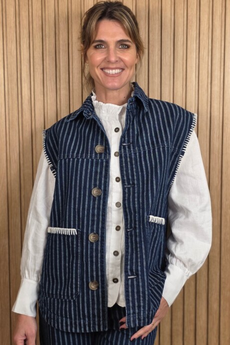 Chaleco Moto Denim stripped
