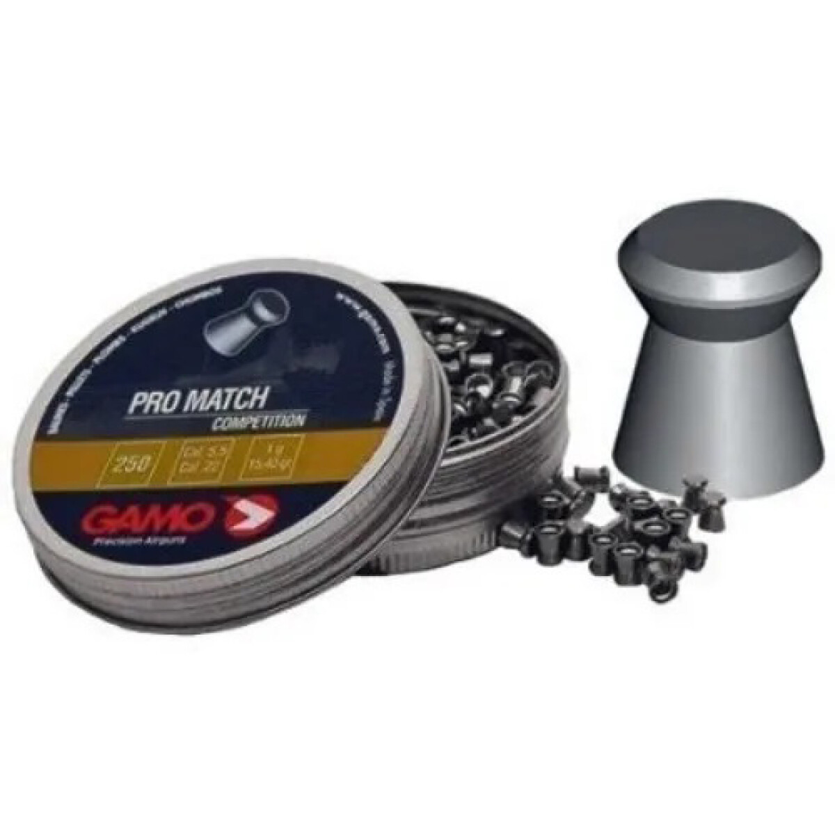 Chumbo gamo pro match cal 5.5 x 250 c/metal 