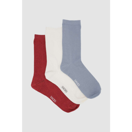 Pack de tres medias lisas. de algodón. en varios colores sur Variante 44