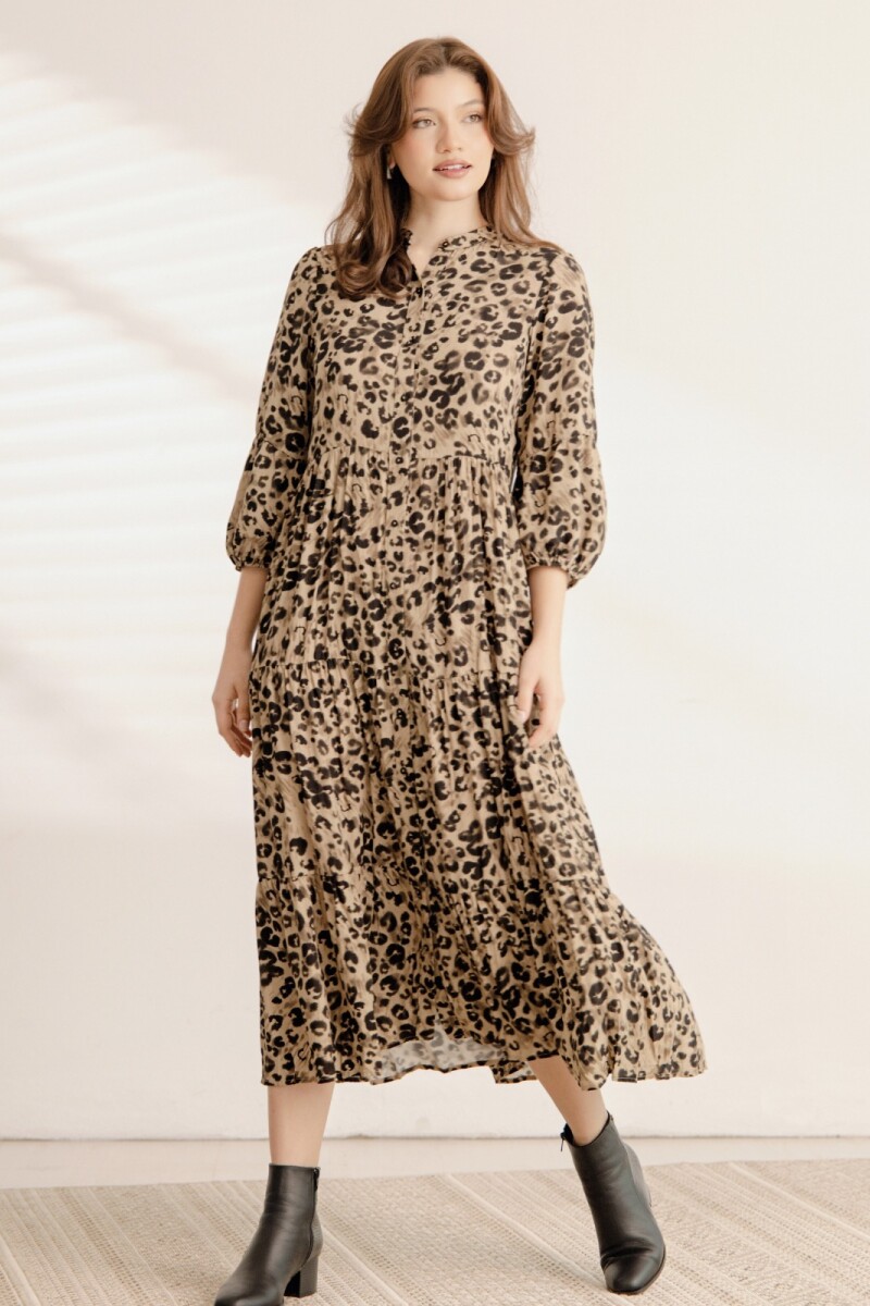 Vestido Camisero. Animal Print.