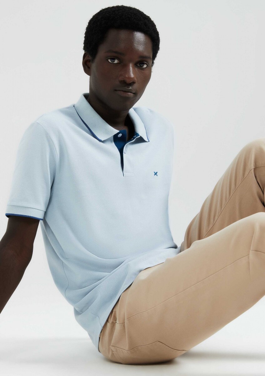 CAMISA POLO MM MASC - CELESTE 