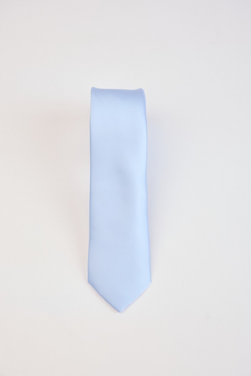 Corbata Microfibra - Celeste Satinado 